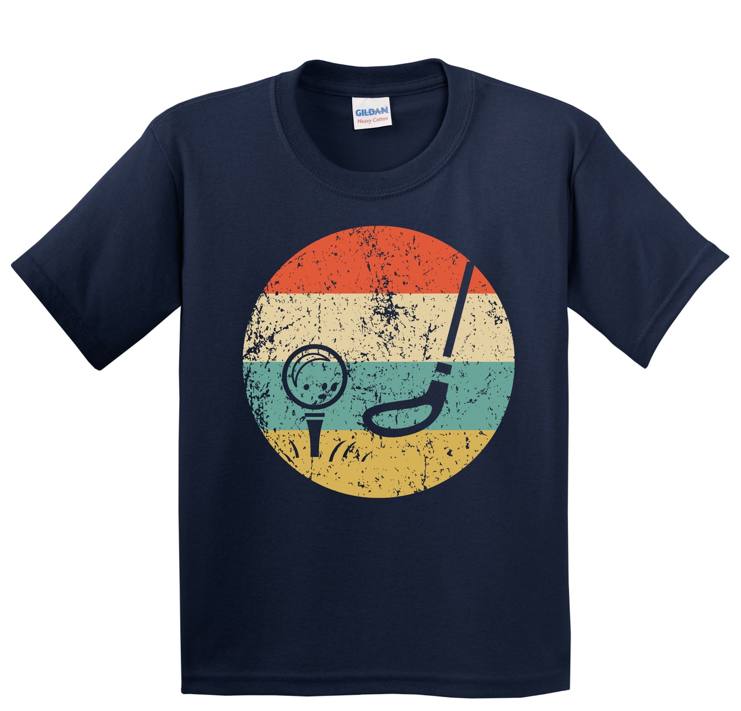 Golf Ball and Club Icon Retro Golfing Youth T-Shirt