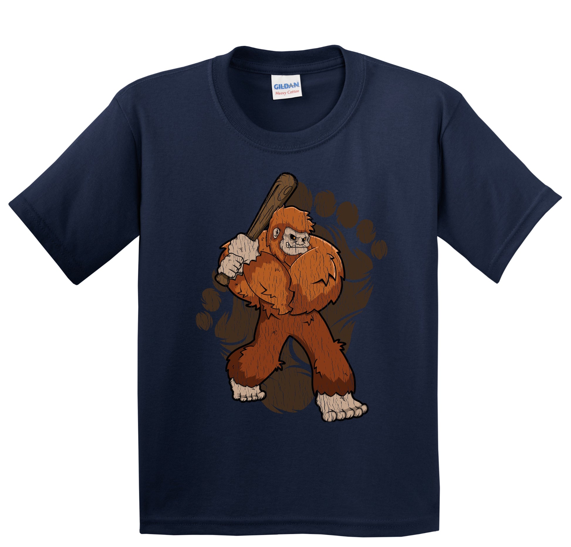 Kids Bigfoot Baseball Shirt - Sasquatch Baseball Bat Youth T-Shirt
