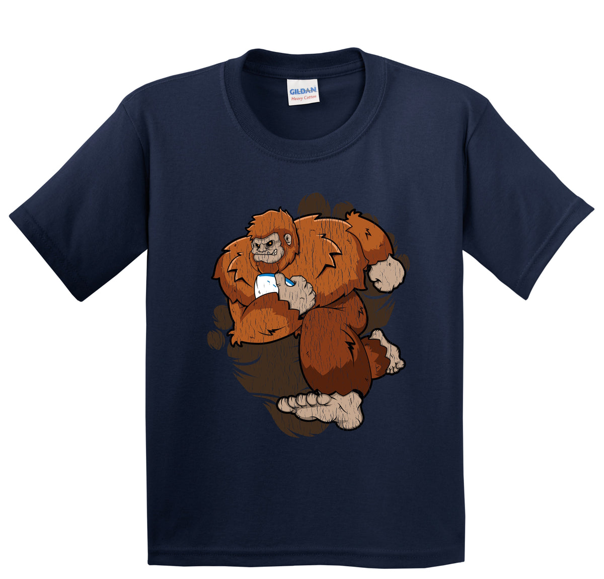 Kids Bigfoot Rugby Shirt - Sasquatch Playing Rugby Youth T-Shirt