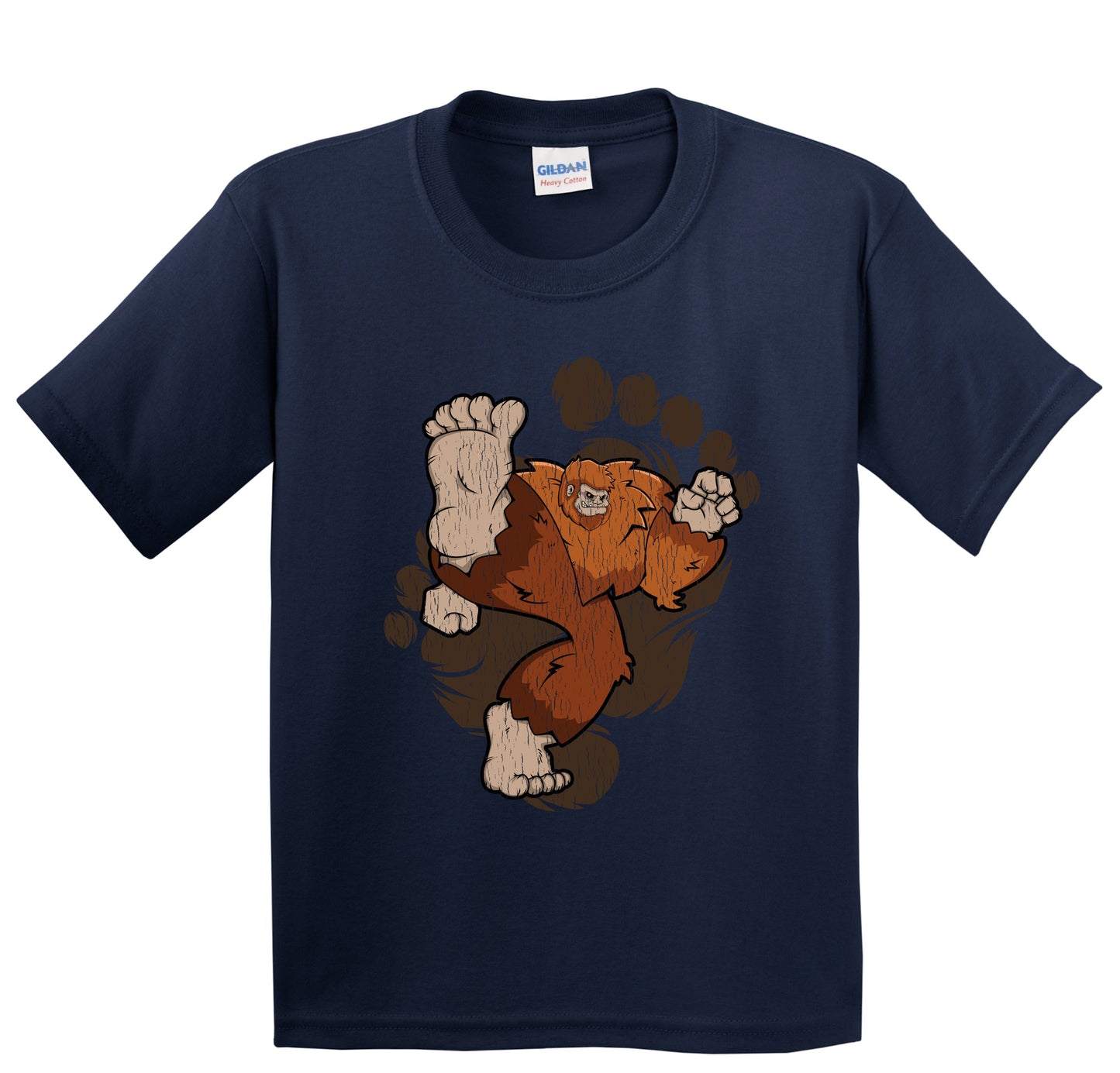 Kids Bigfoot Karate Shirt - Sasquatch Kicking Youth T-Shirt