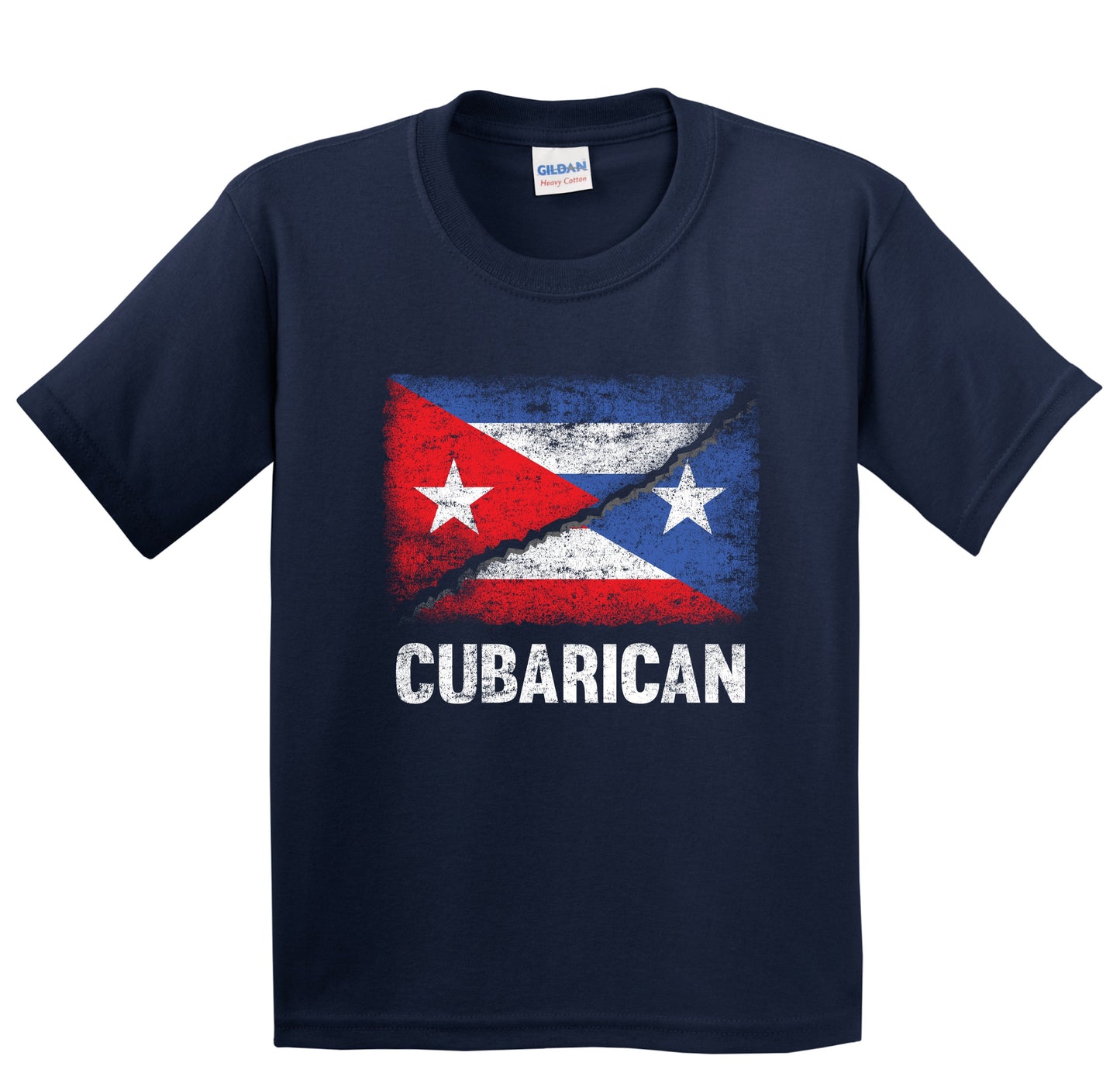 Half Cuban Half Puerto Rican Flag Cuba Puerto Rico Cubarican Youth T-Shirt