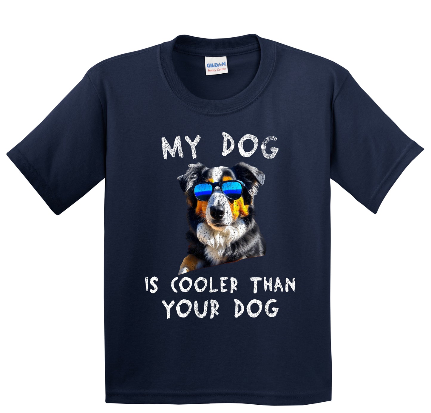 Australian Shepherd My Dog Is Cooler Than Your Dog Funny Dog Owner Youth T-Shirt