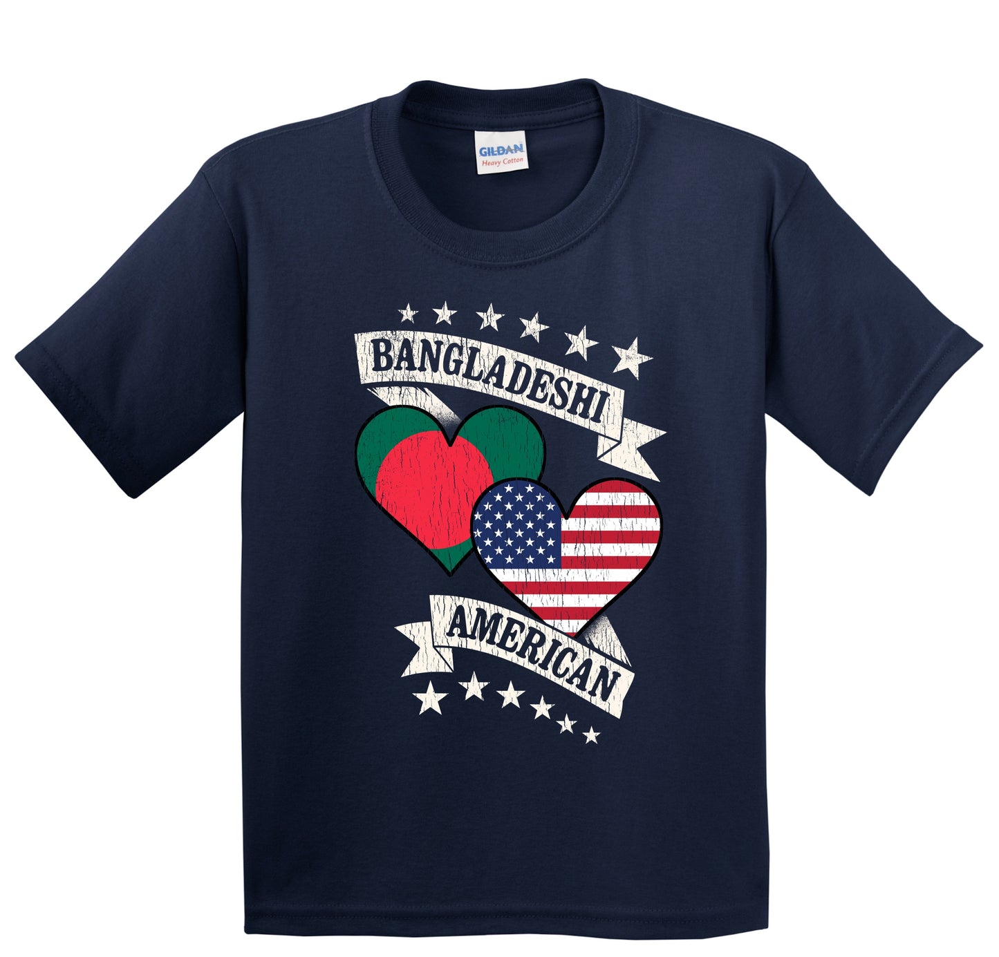 Bangladeshi American Heart Flags Bangladesh America Youth T-Shirt
