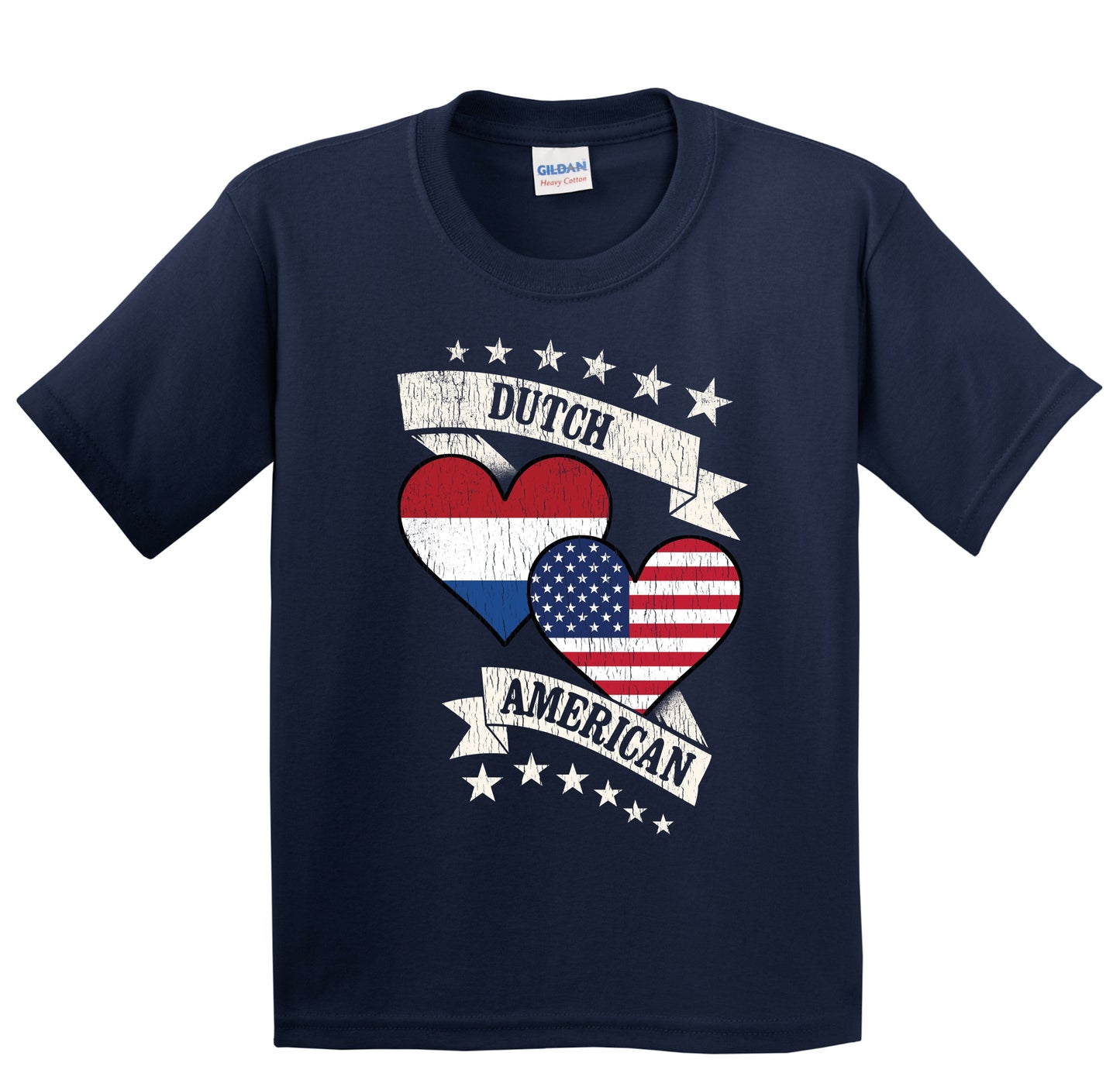 Dutch American Heart Flags Netherlands America Youth T-Shirt