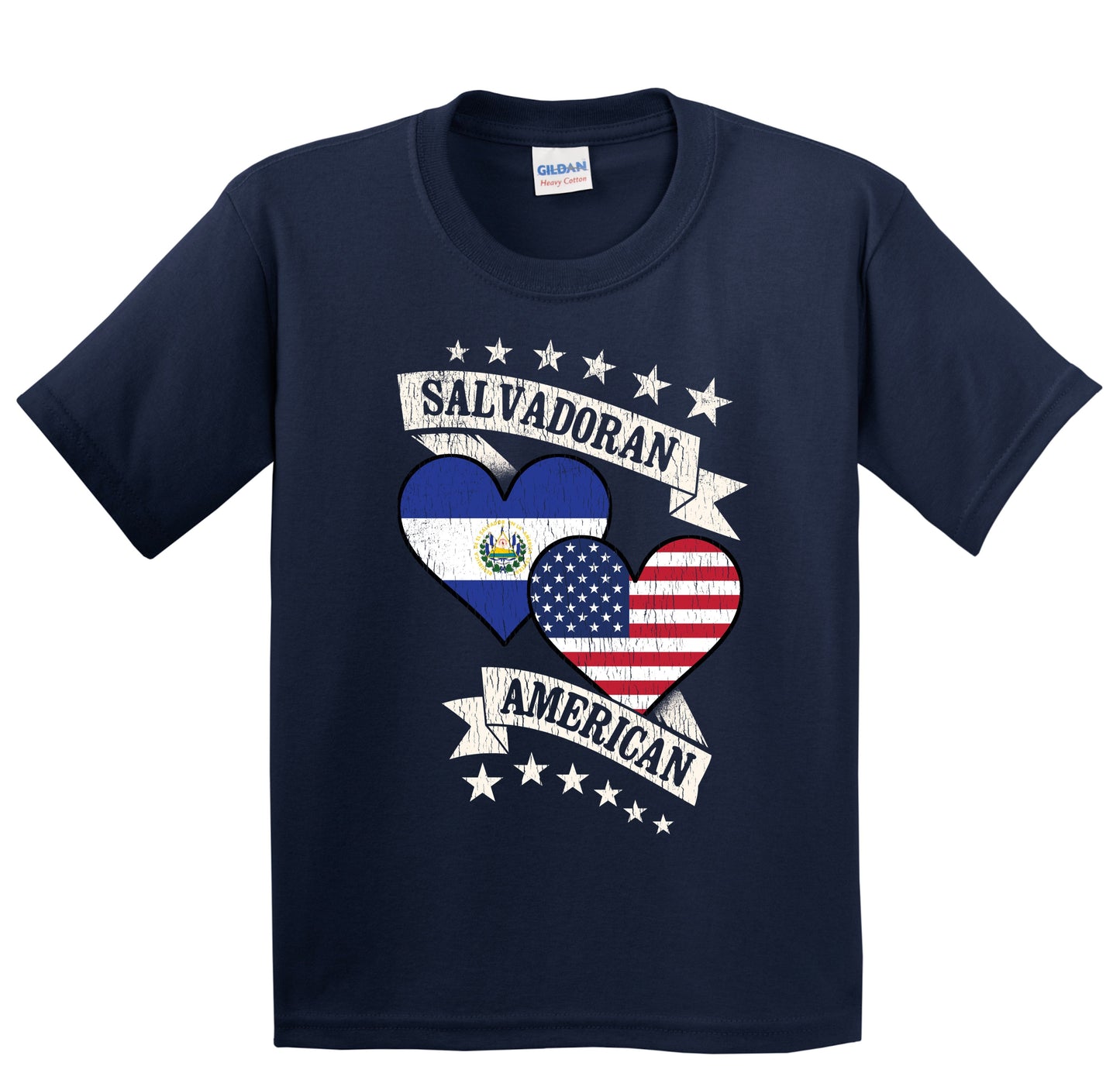 Salvadoran American Heart Flags El Salvador America Youth T-Shirt