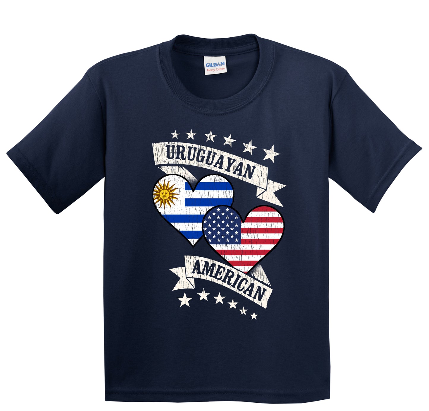 Uruguayan American Heart Flags Uruguay America Youth T-Shirt