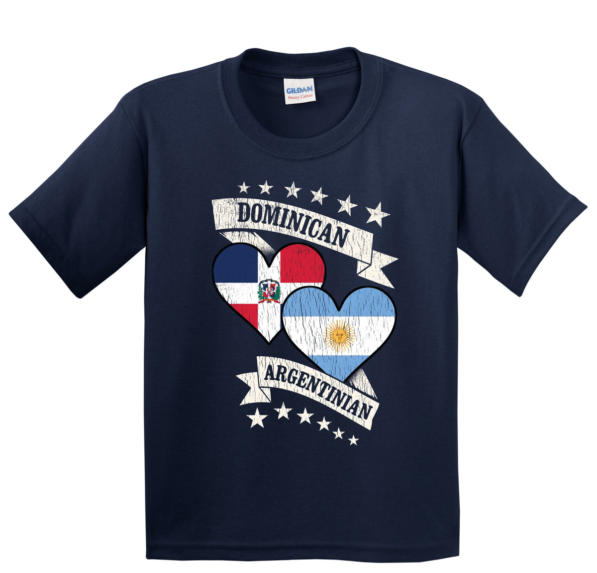 Dominican Argentinian Heart Flags Dominican Republic Argentina Youth T-Shirt