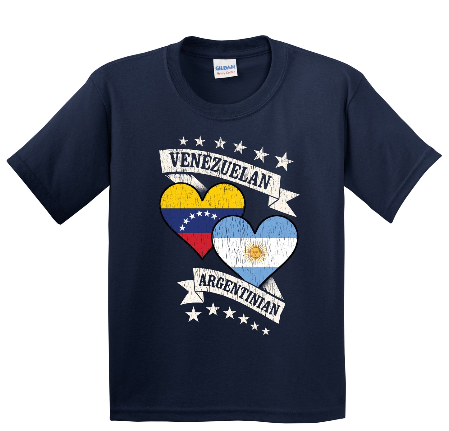 Venezuelan Argentinian Heart Flags Venezuela Argentina Youth T-Shirt