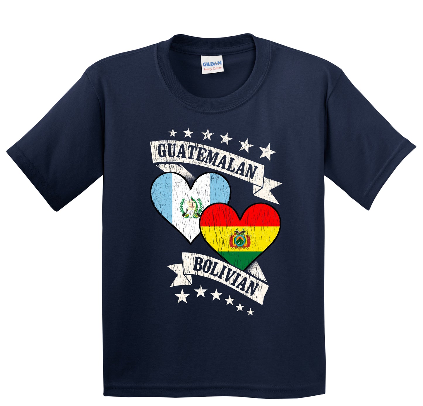 Guatemalan Bolivian Heart Flags Guatemala Bolivia Youth T-Shirt