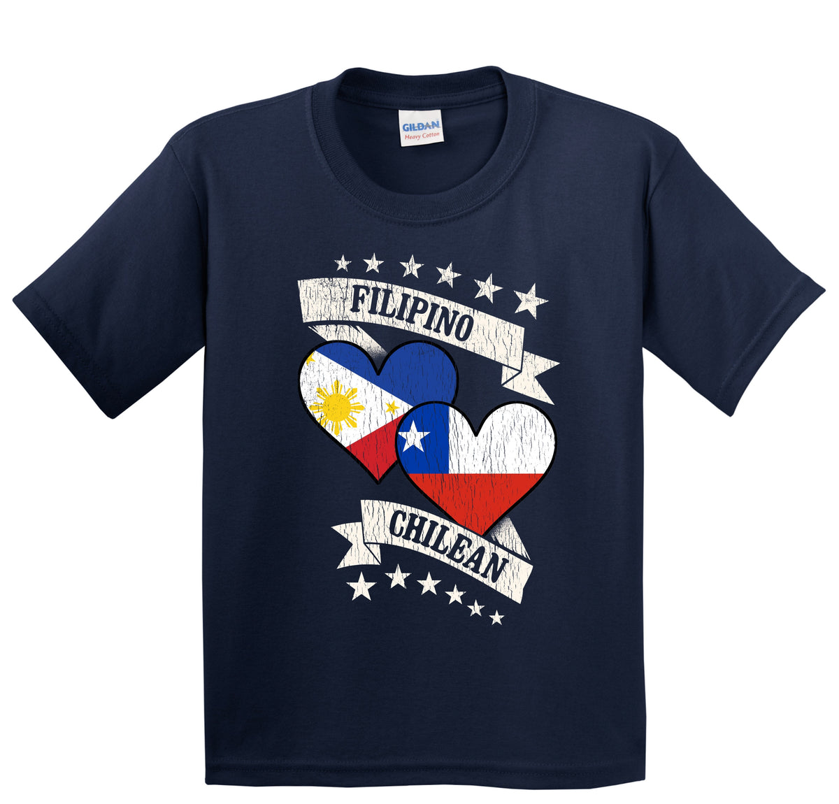 Filipino Chilean Heart Flags Philippines Chile Youth T-Shirt