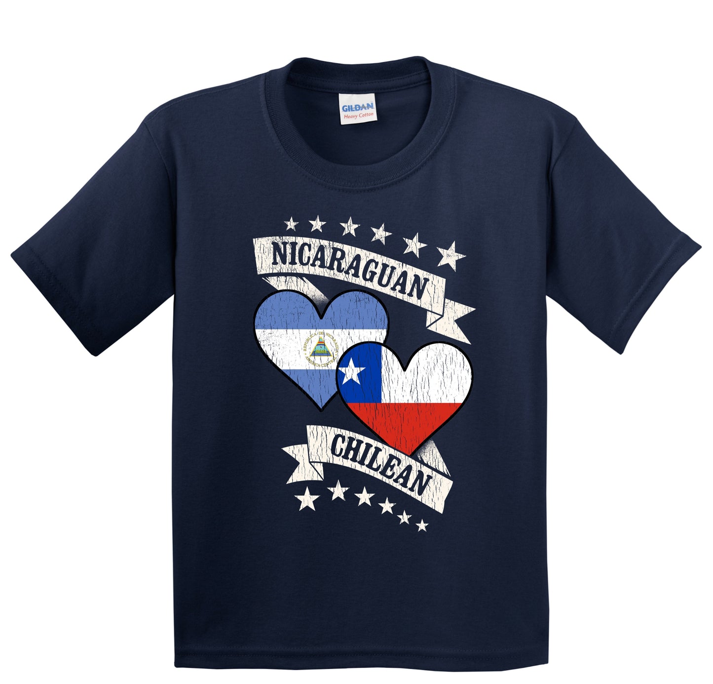 Nicaraguan Chilean Heart Flags Nicaragua Chile Youth T-Shirt