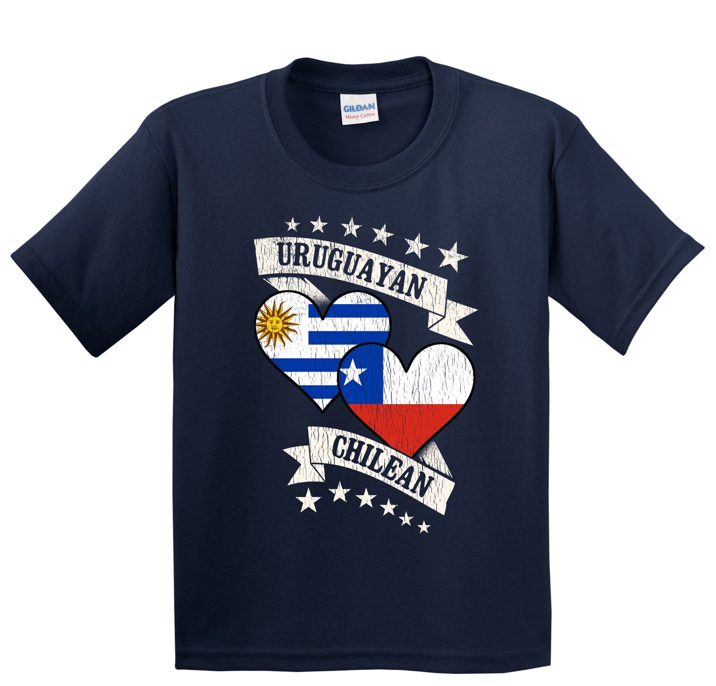 Uruguayan Chilean Heart Flags Uruguay Chile Youth T-Shirt