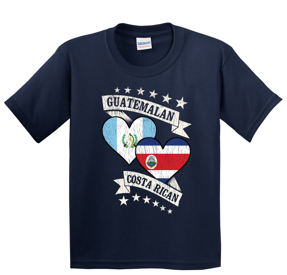 Guatemalan Costa Rican Heart Flags Guatemala Costa Rica Youth T-Shirt