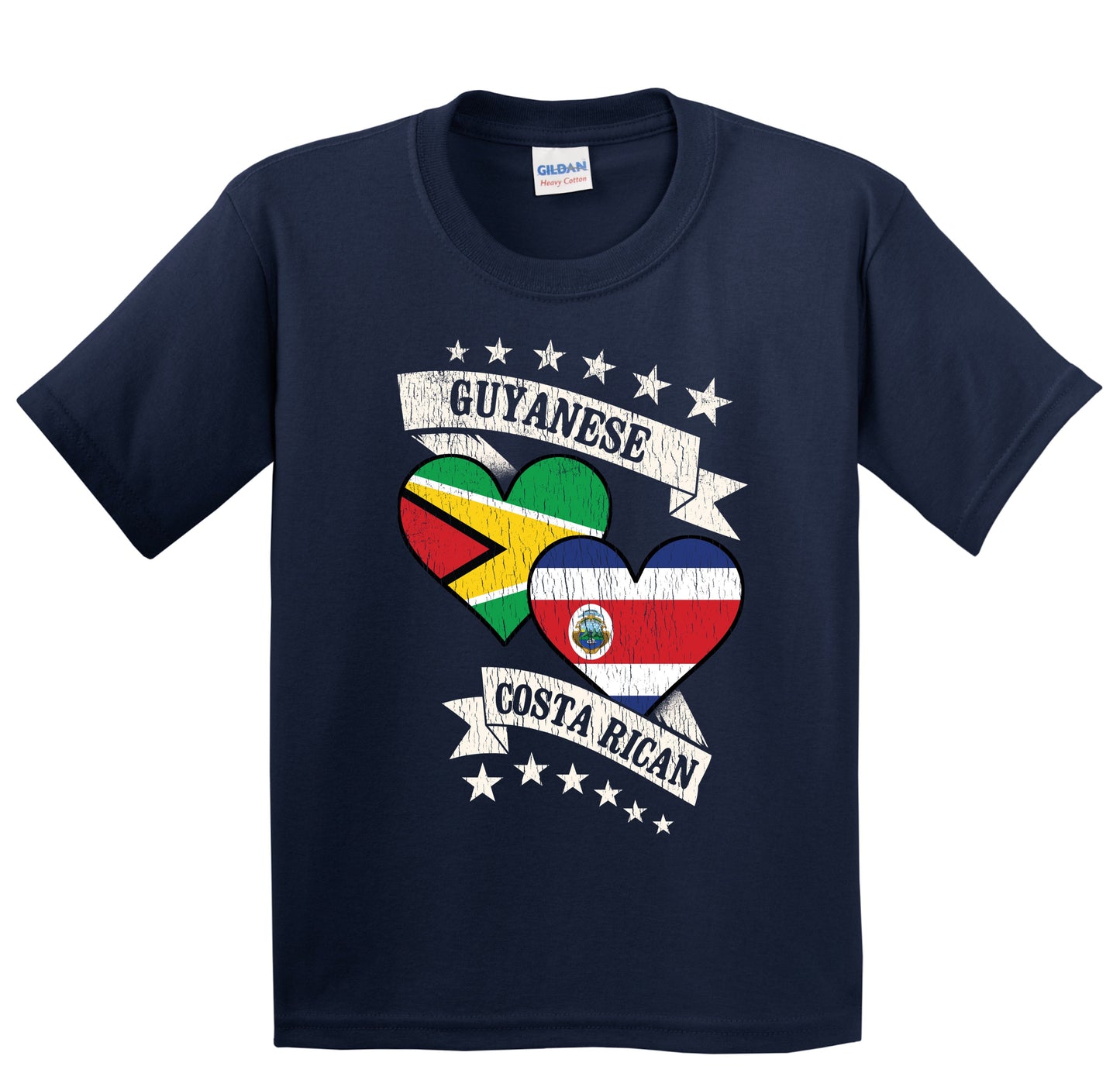 Guyanese Costa Rican Heart Flags Guyana Costa Rica Youth T-Shirt