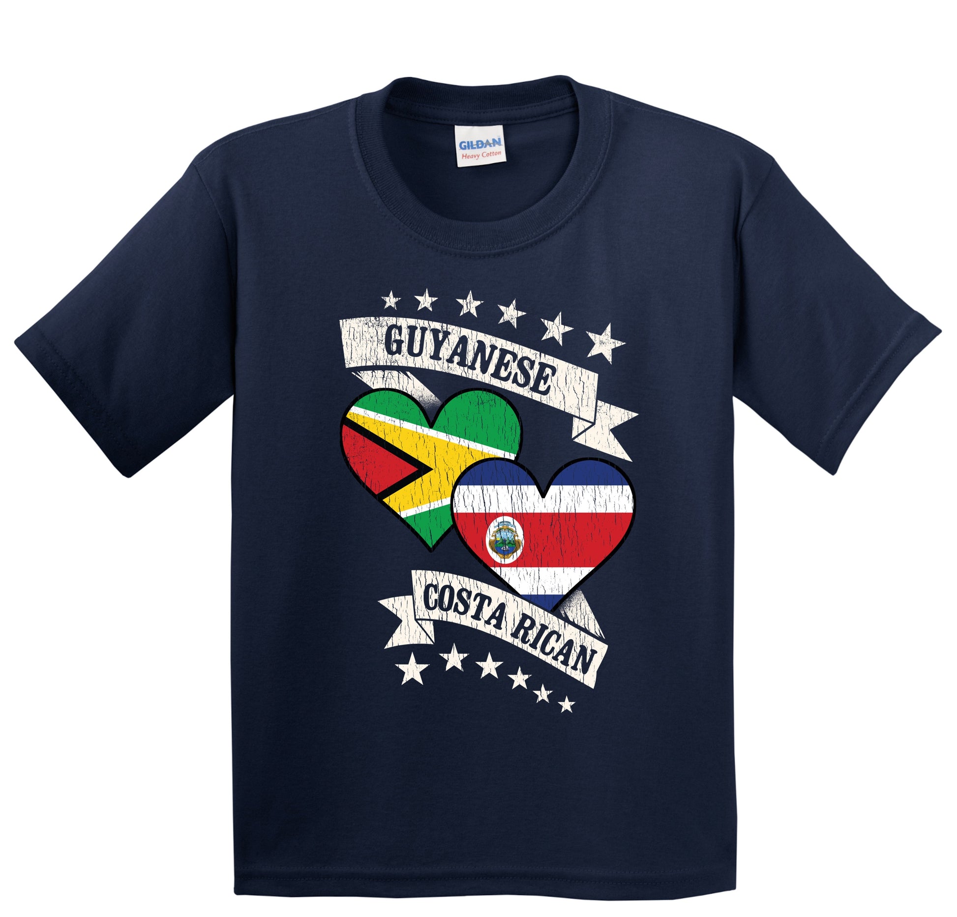 Guyanese Costa Rican Heart Flags Guyana Costa Rica Youth T-Shirt
