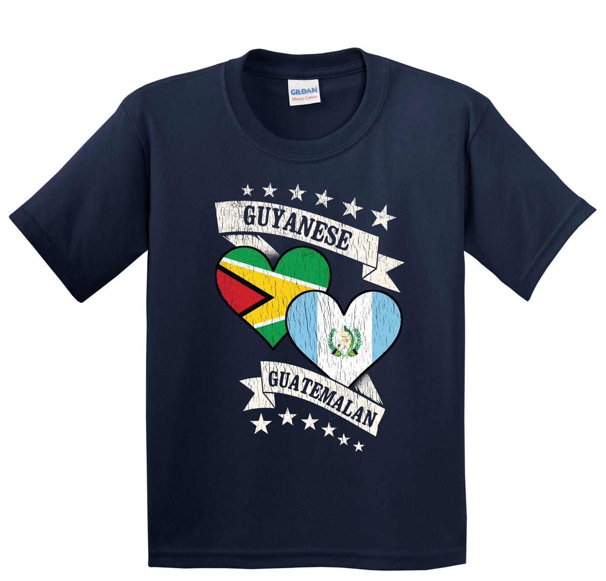Guyanese Guatemalan Heart Flags Guyana Guatemala Youth T-Shirt
