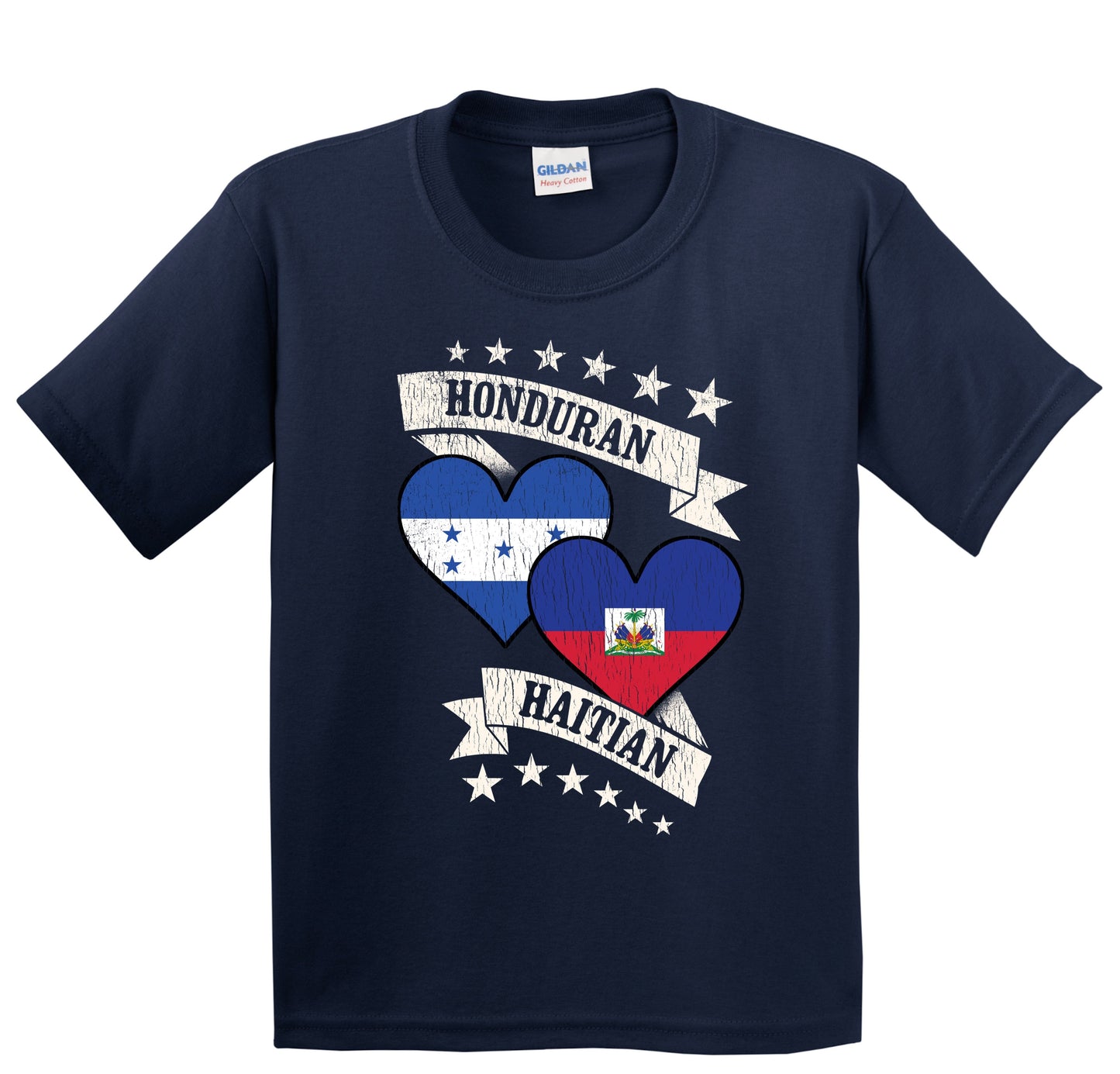 Honduran Haitian Heart Flags Honduras Haiti Youth T-Shirt