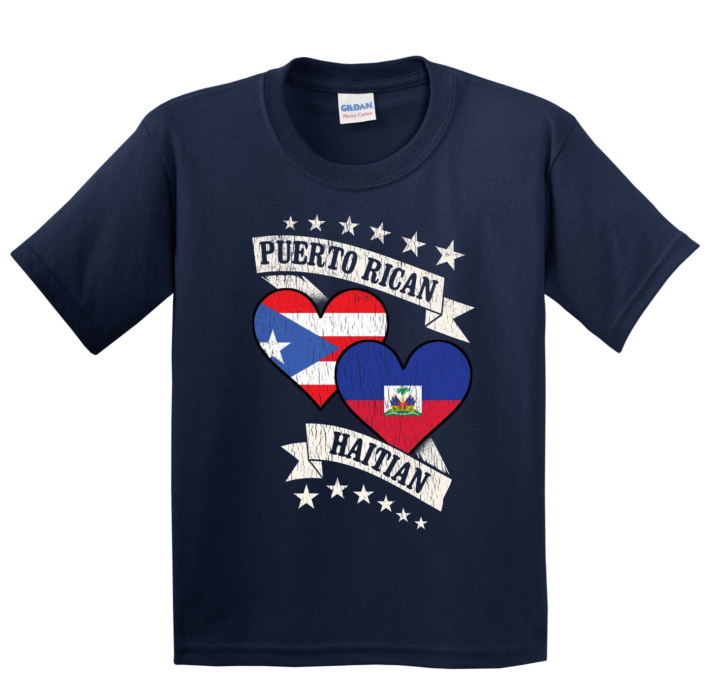 Puerto Rican Haitian Heart Flags Puerto Rico Haiti Youth T-Shirt