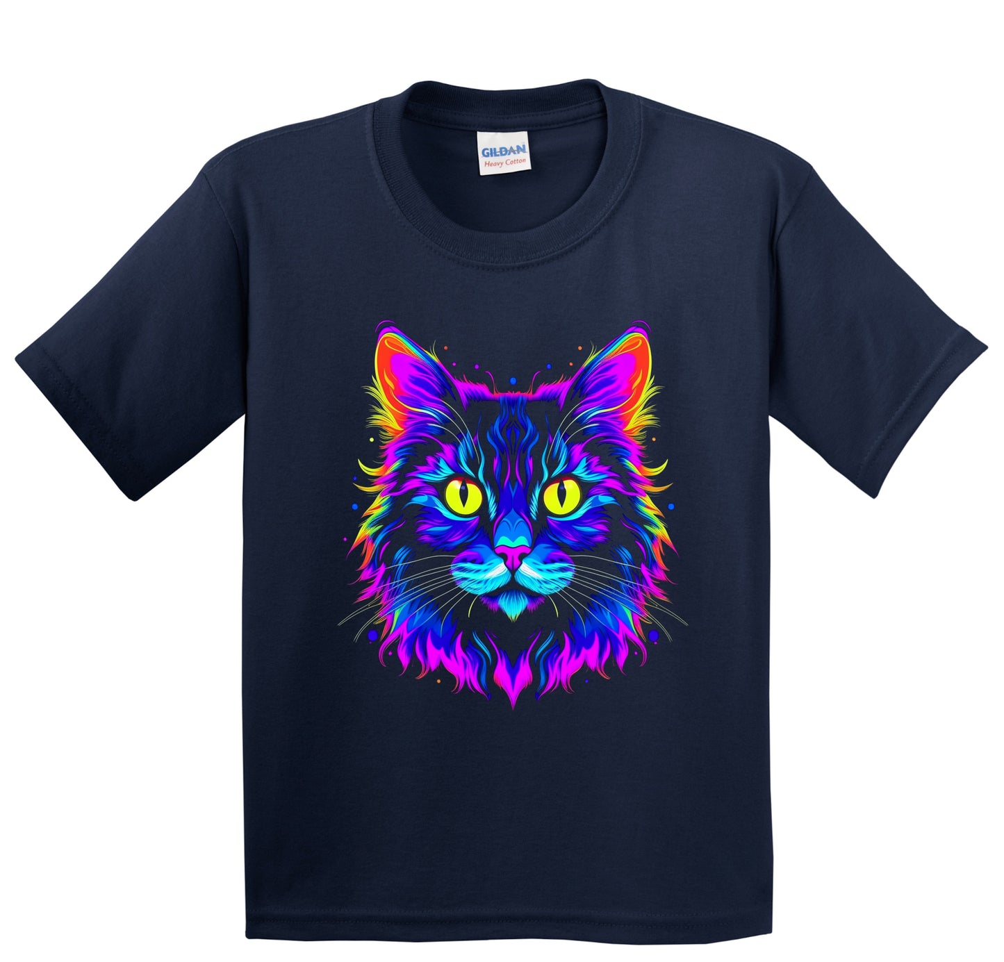 Colorful Bright Somali Cat Vibrant Psychedelic Cat Art Youth T-Shirt