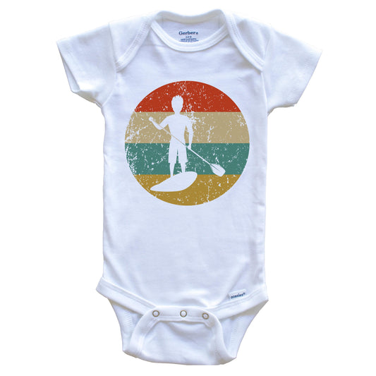 Paddleboarding Vintage Retro Paddleboard Circle Icon Baby Onesie
