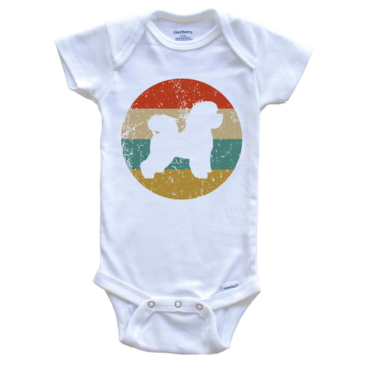 Bichon Frise Vintage Retro Bichon Frise Dog Circle Icon Baby Onesie