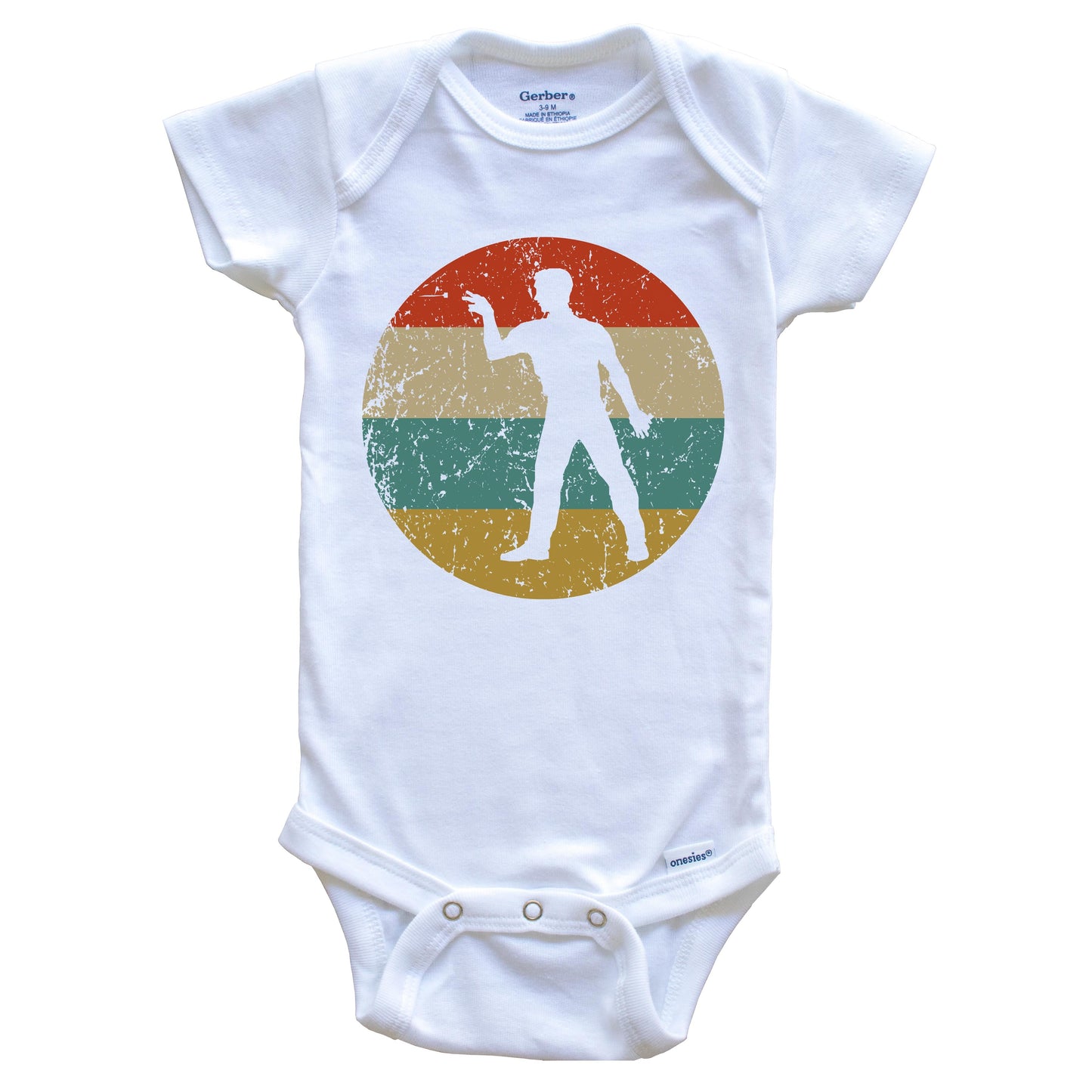Darts Vintage Retro Darts Player Circle Icon Baby Onesie