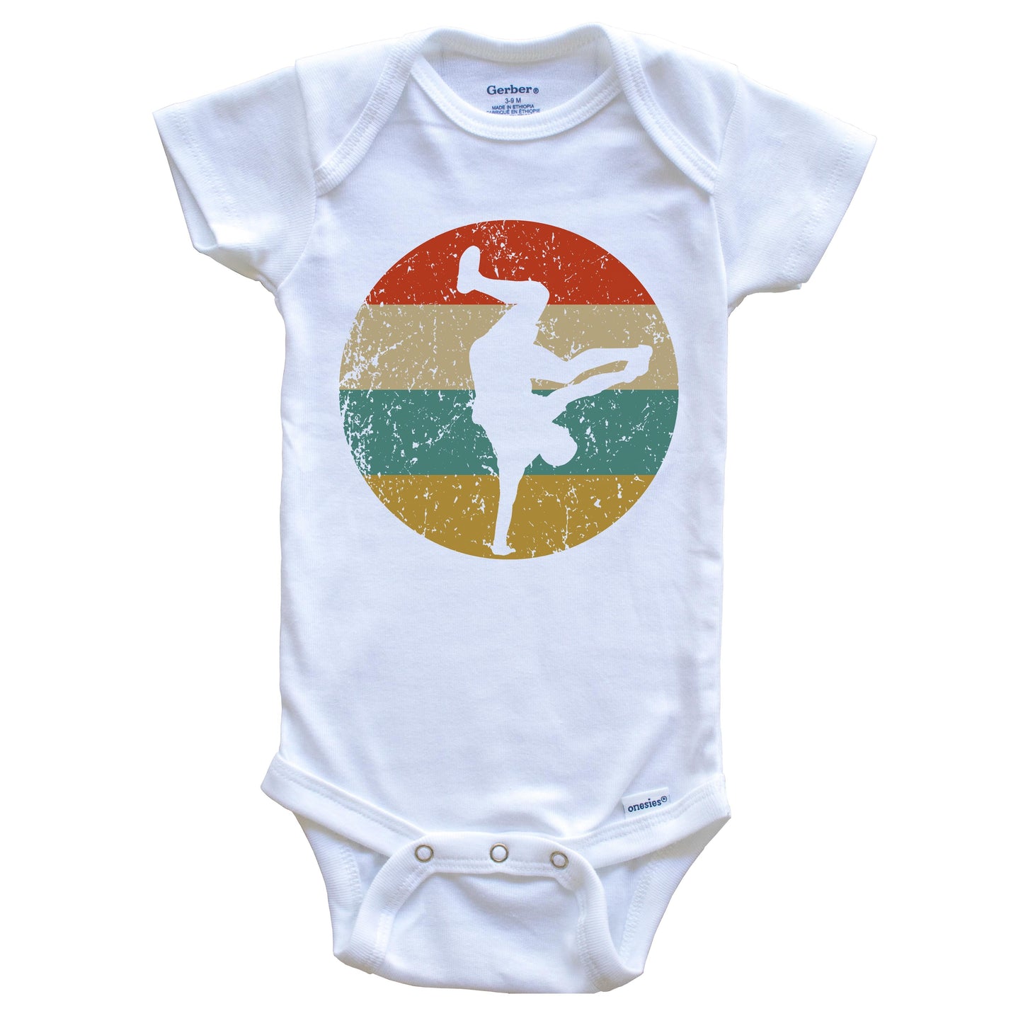 Breakdancing Vintage Retro B Boy Breakdance Circle Icon Baby Onesie