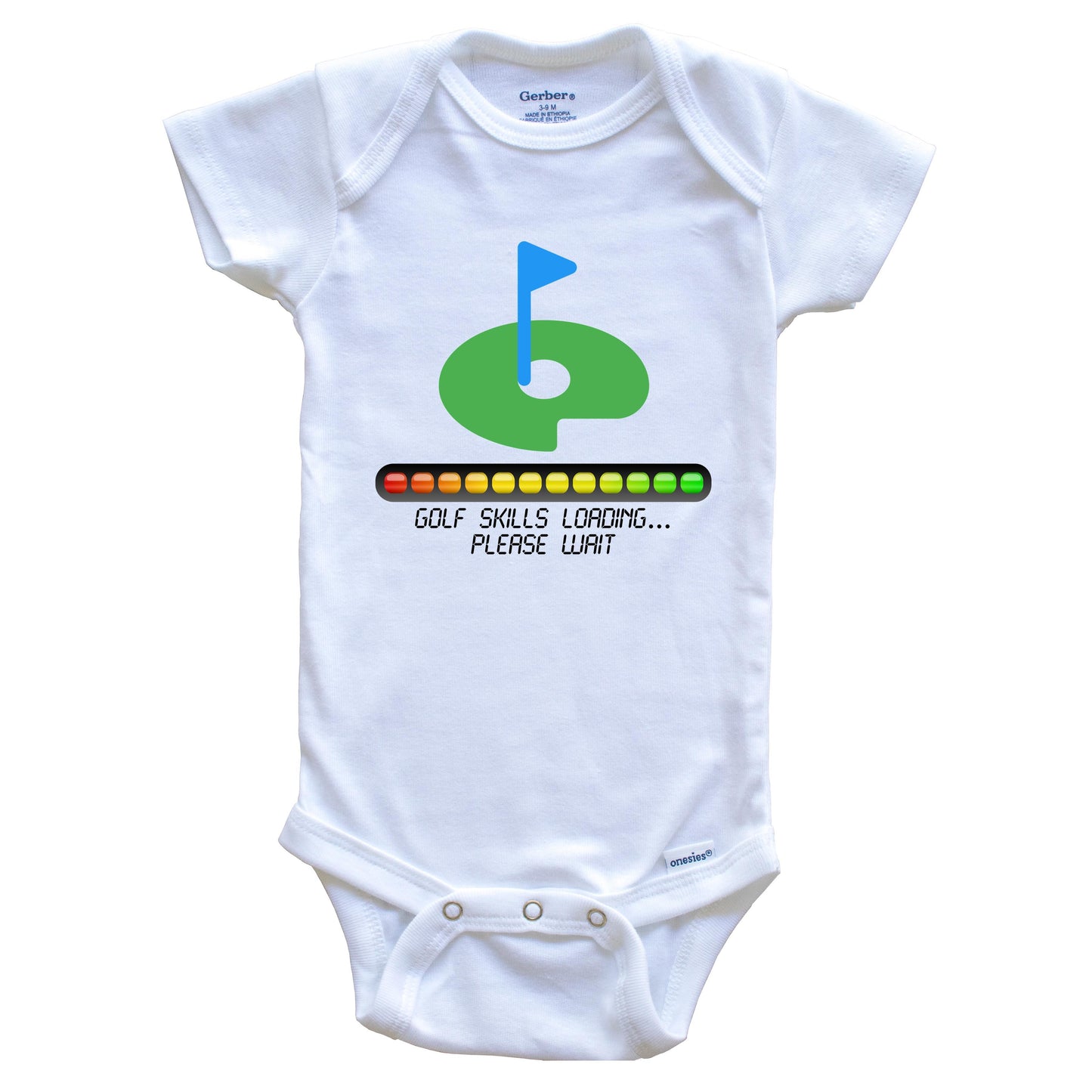 Golf Skills Loading Please Wait Funny Baby Onesie