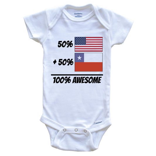 50% American Plus 50% Chilean Equals 100% Awesome Cute Chile Flag Baby Onesie
