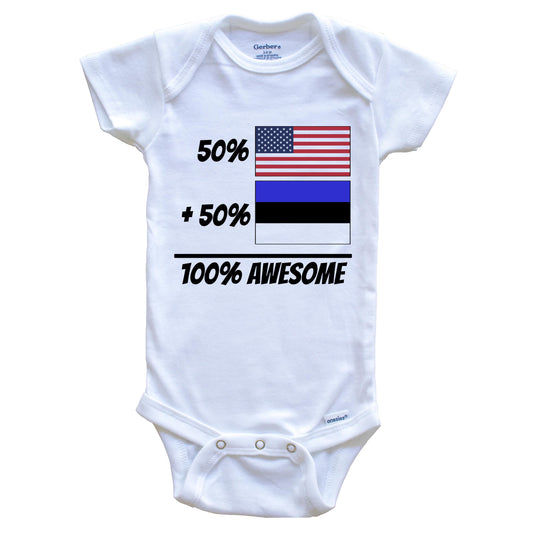50% American Plus 50% Estonian Equals 100% Awesome Cute Estonia Flag Baby Onesie