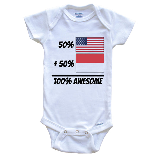 50% American Plus 50% Monacan Equals 100% Awesome Cute Monaco Flag Baby Onesie