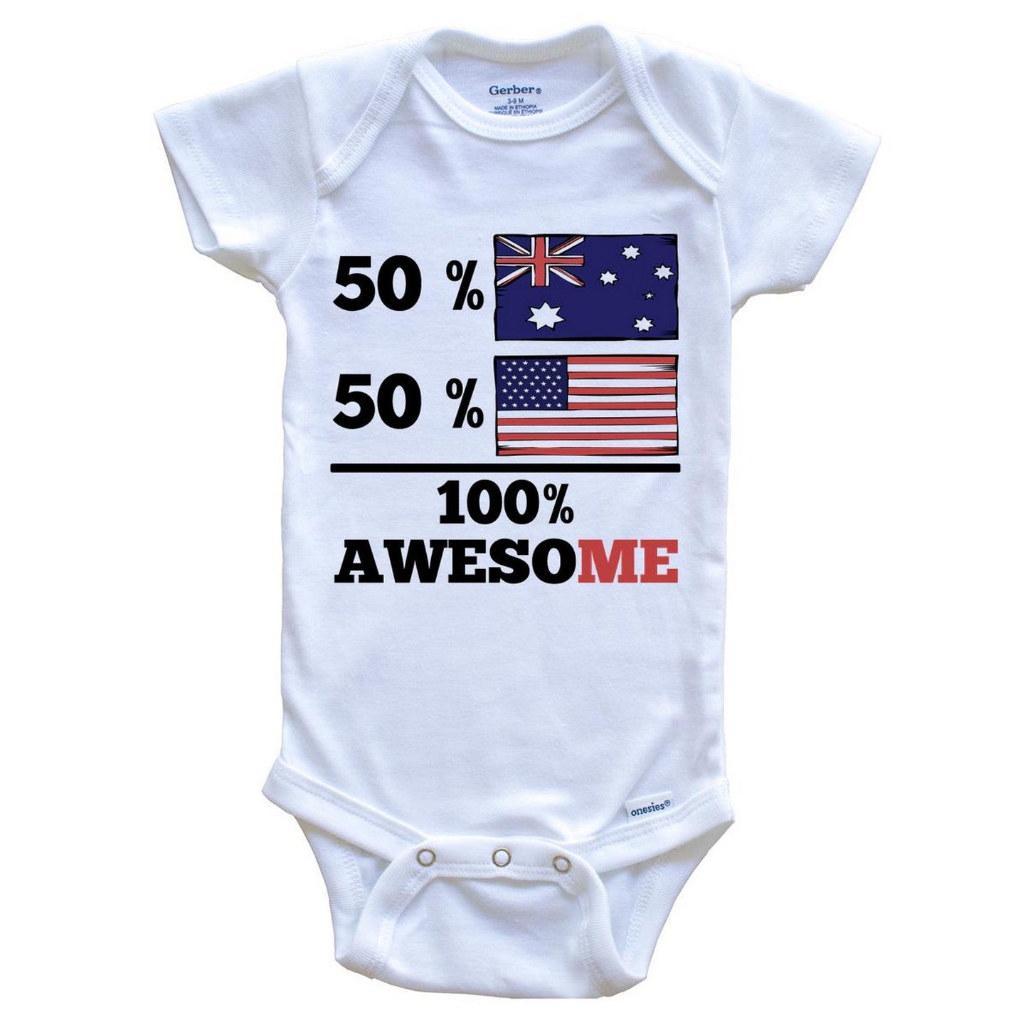 Half Australian Half American Baby Onesie