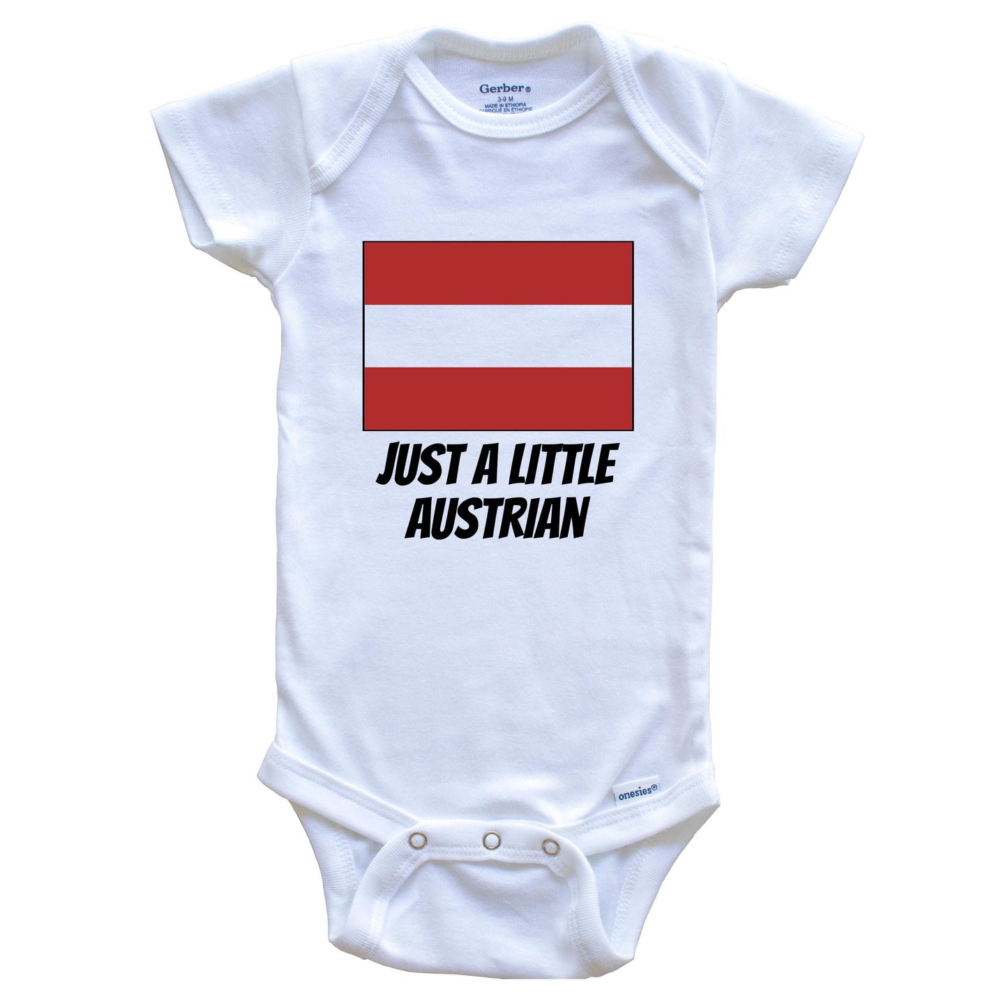 Just A Little Austrian Cute Austria Flag Baby Onesie