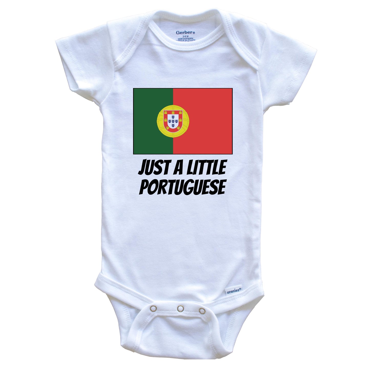Just A Little Portuguese Cute Portugal Flag Baby Onesie