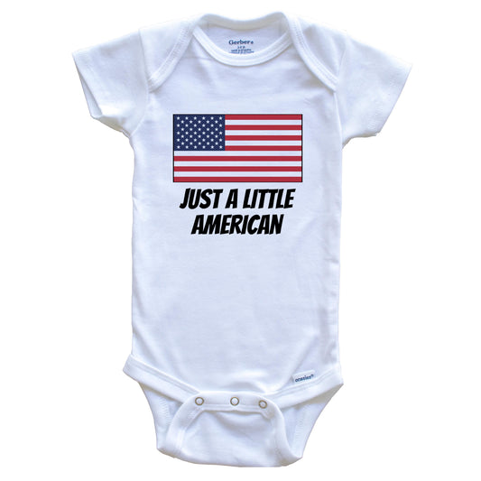 Just A Little American Cute United States Flag Baby Onesie