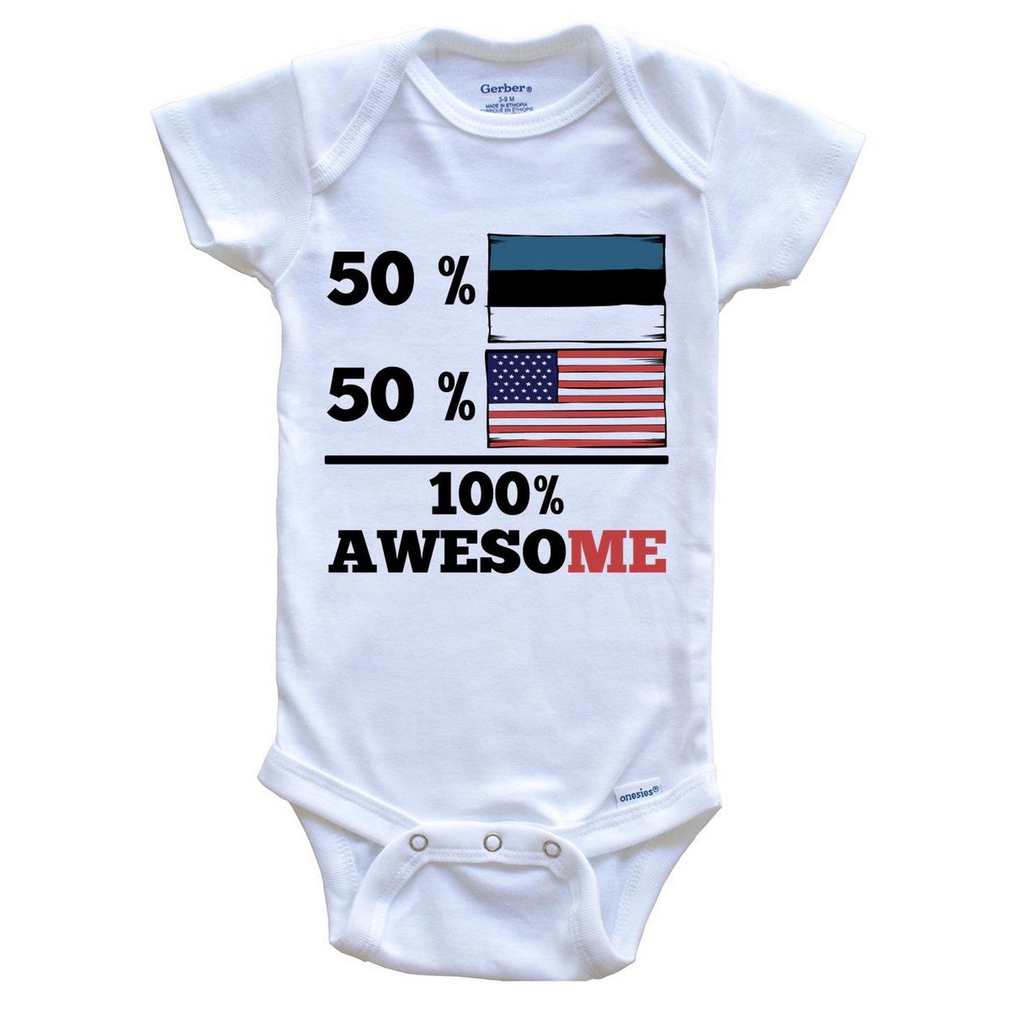 Half Estonian Half American Baby Onesie
