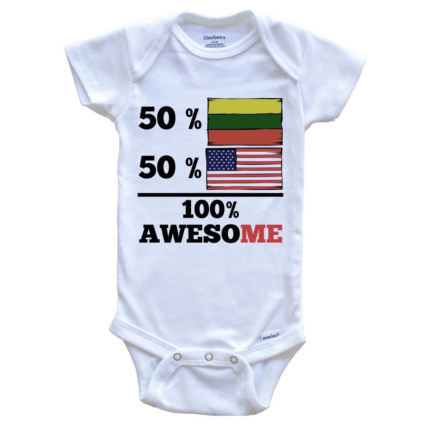 Half Lithuanian Half American Baby Onesie