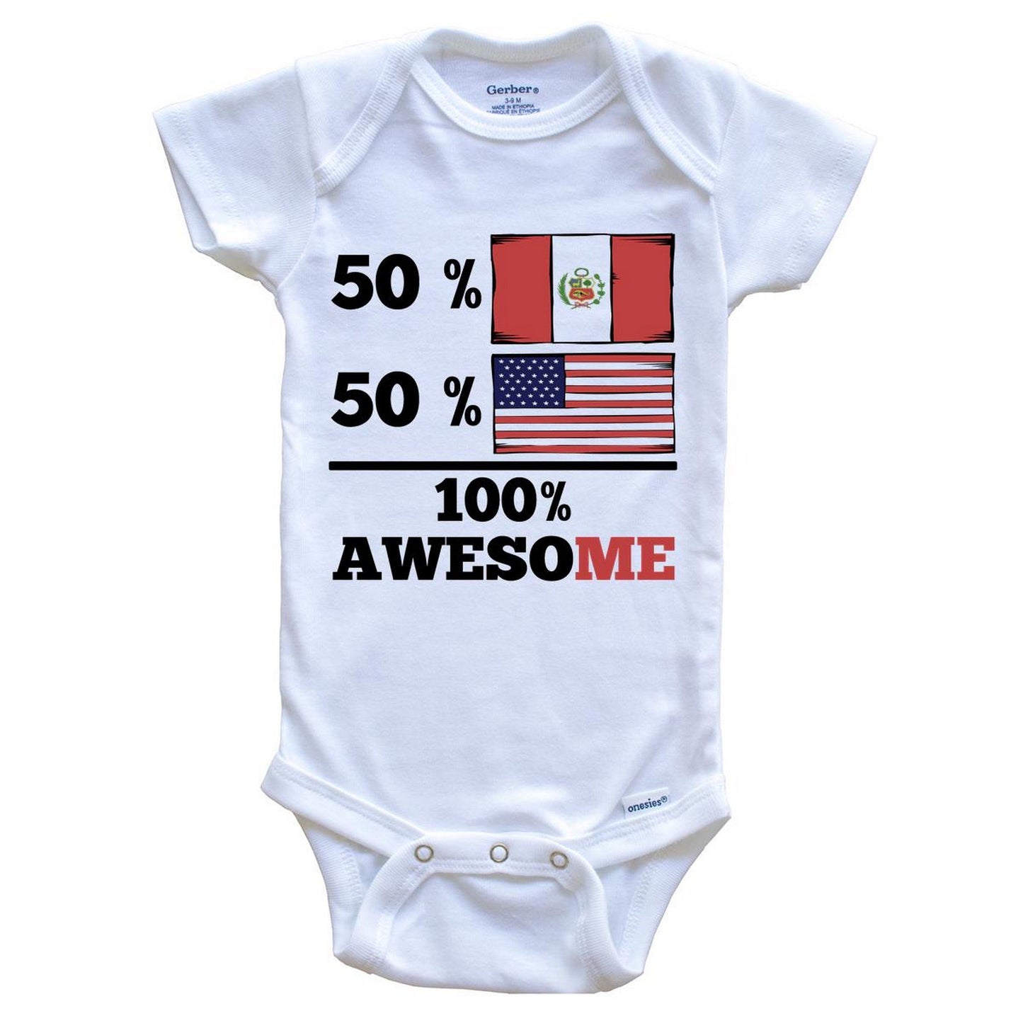 Half Peruvian Half American Baby Onesie