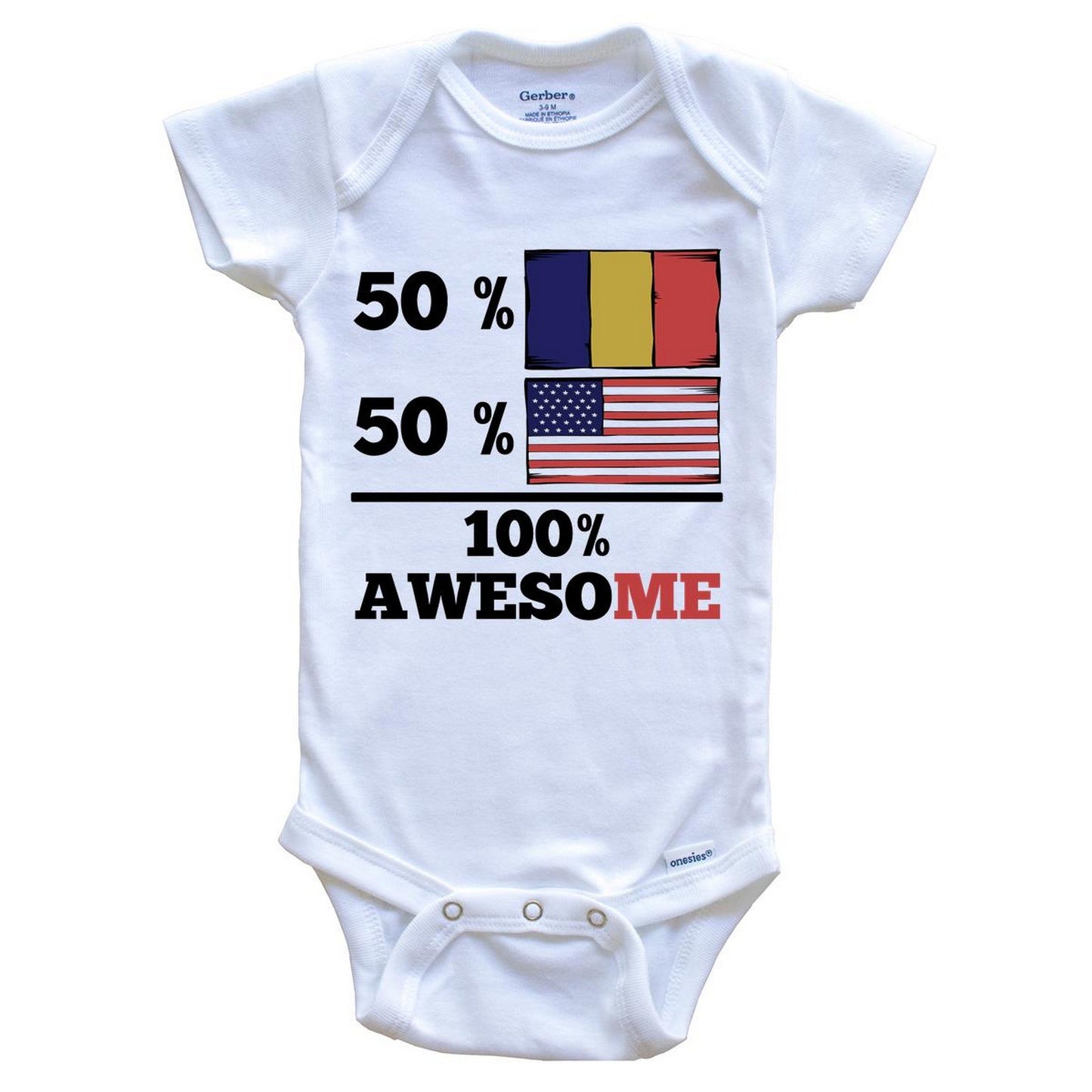 Half Romanian Half American Baby Onesie