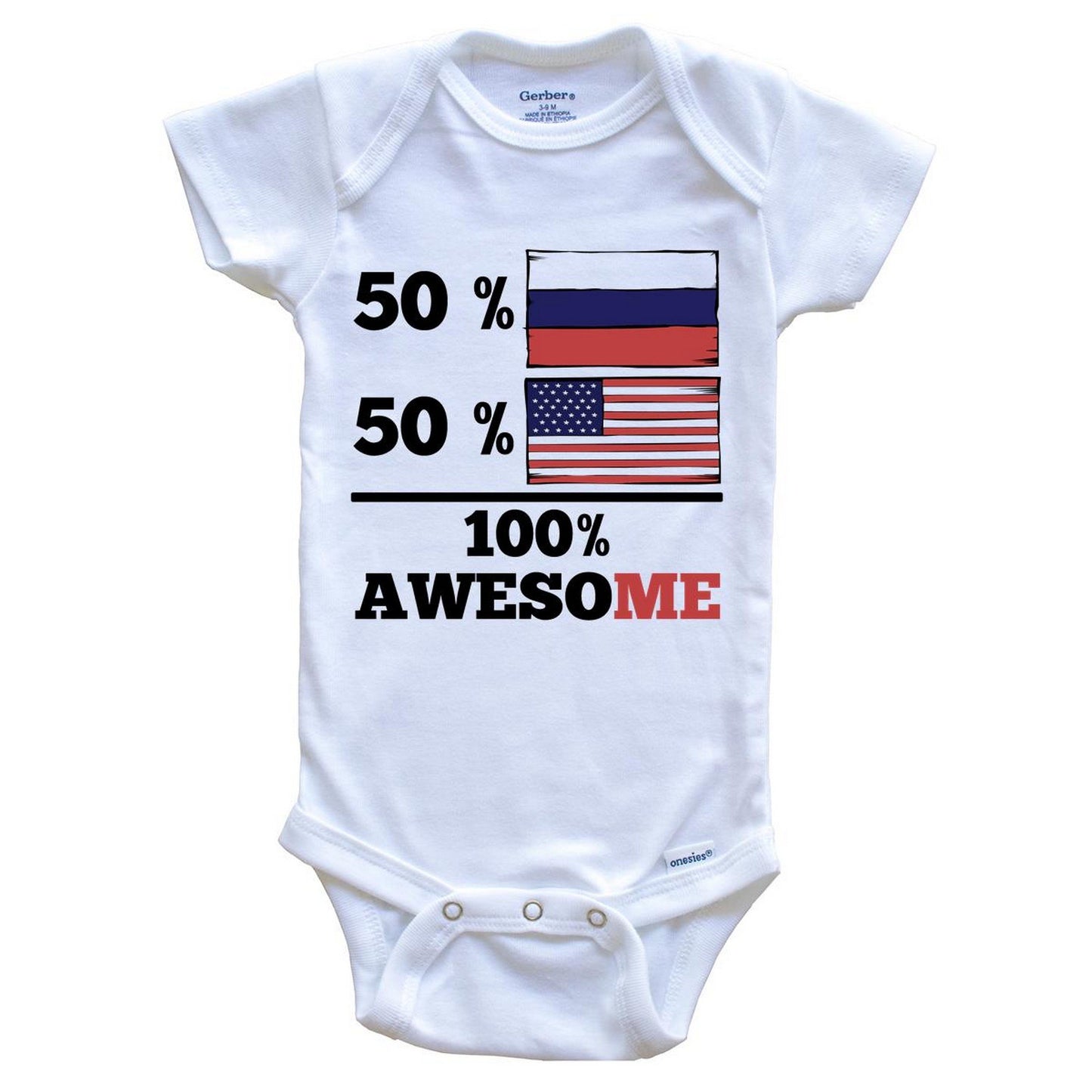 Half Russian Half American Baby Onesie