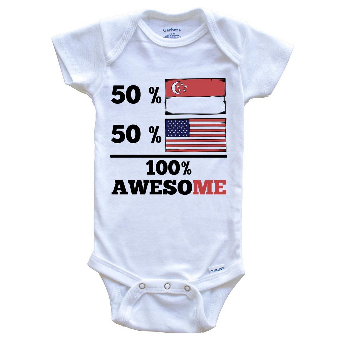 Half Singaporean Half American Baby Onesie