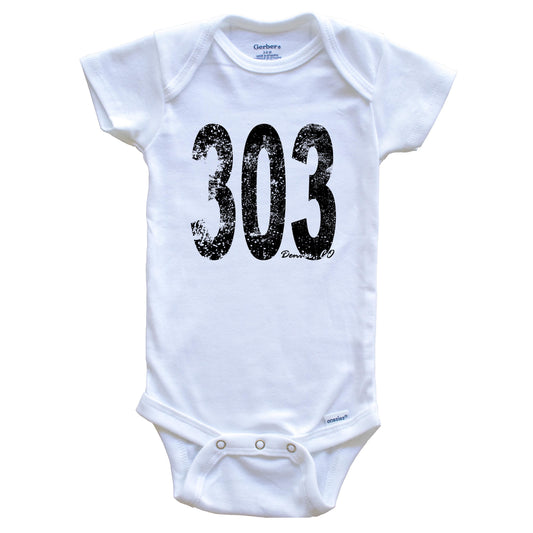 303 Denver Colorado Area Code Baby Onesie - One Piece Baby Bodysuit