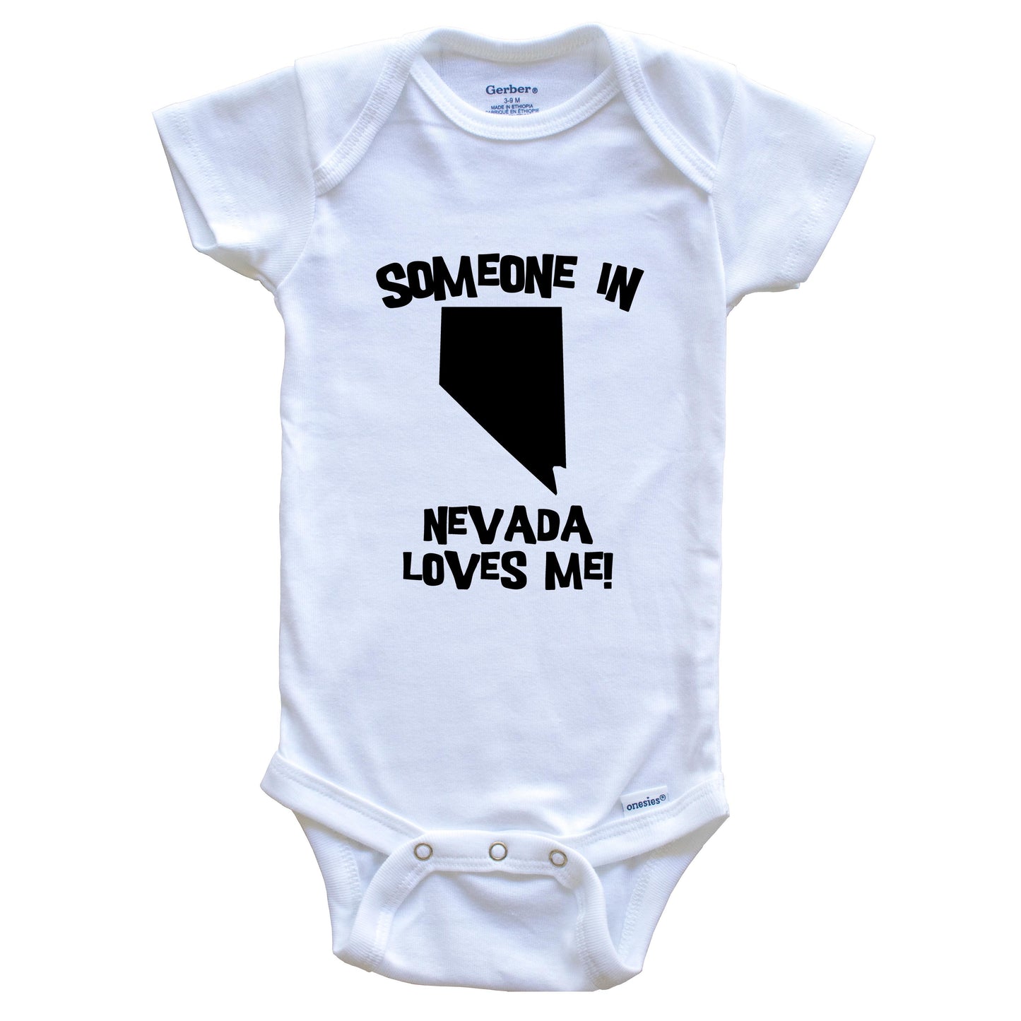 Someone In Nevada Loves Me State Silhouette Cute Baby Onesie - One Piece Baby Bodysuit