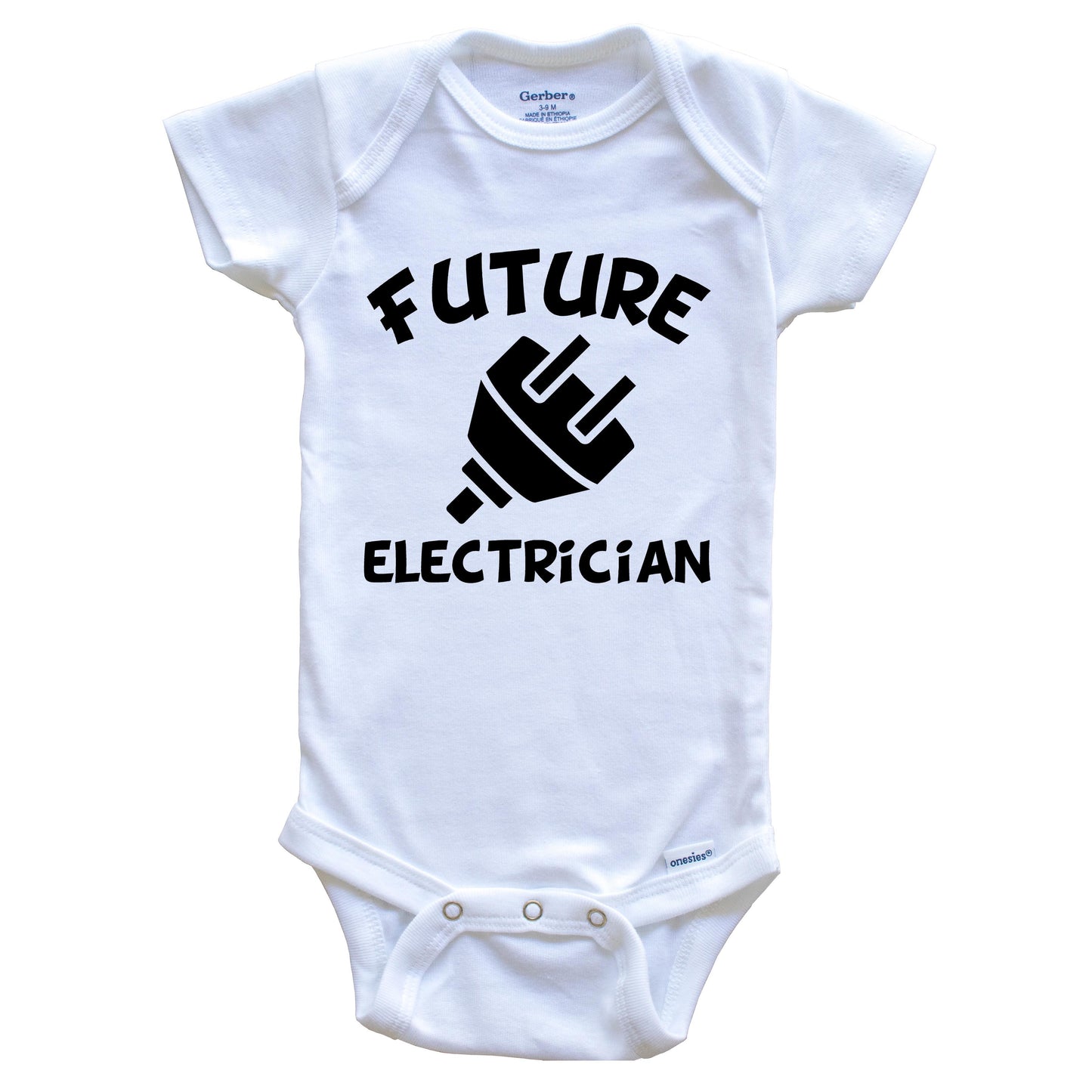 Future Electrician Cute Electric Plug Baby Onesie - One Piece Baby Bodysuit