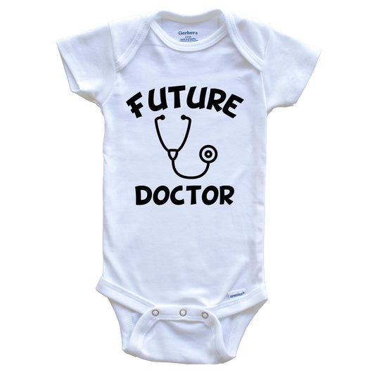 Future Doctor Cute Stethoscope Baby Onesie - One Piece Baby Bodysuit