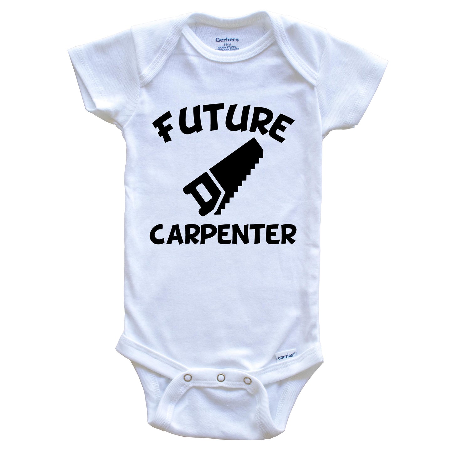 Future Carpenter Cute Hand Saw Baby Onesie - One Piece Baby Bodysuit