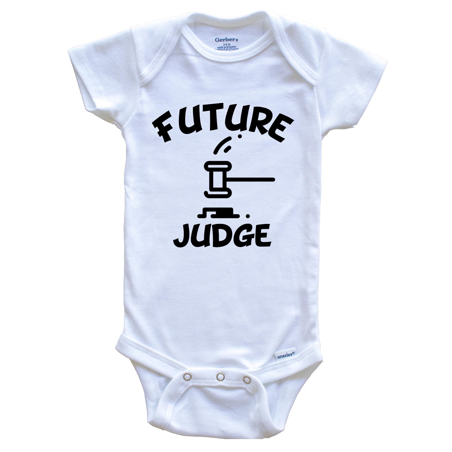 Future Judge Cute Gavel Baby Onesie - One Piece Baby Bodysuit