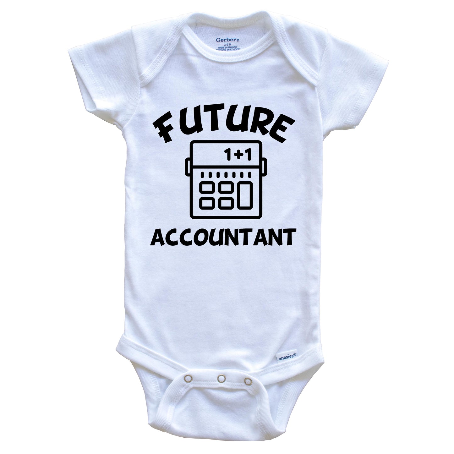 Future Accountant Cute Calculator Baby Onesie - One Piece Baby Bodysuit