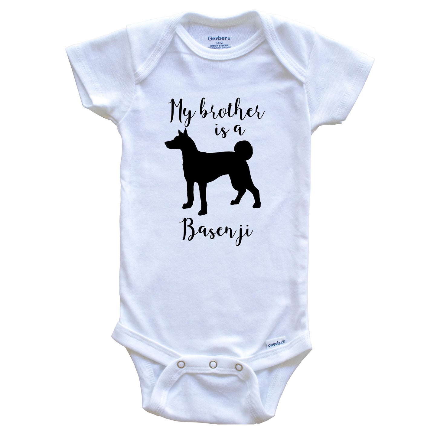 My Brother Is A Basenji Cute Dog Baby Onesie - Congo Dog One Piece Baby Bodysuit