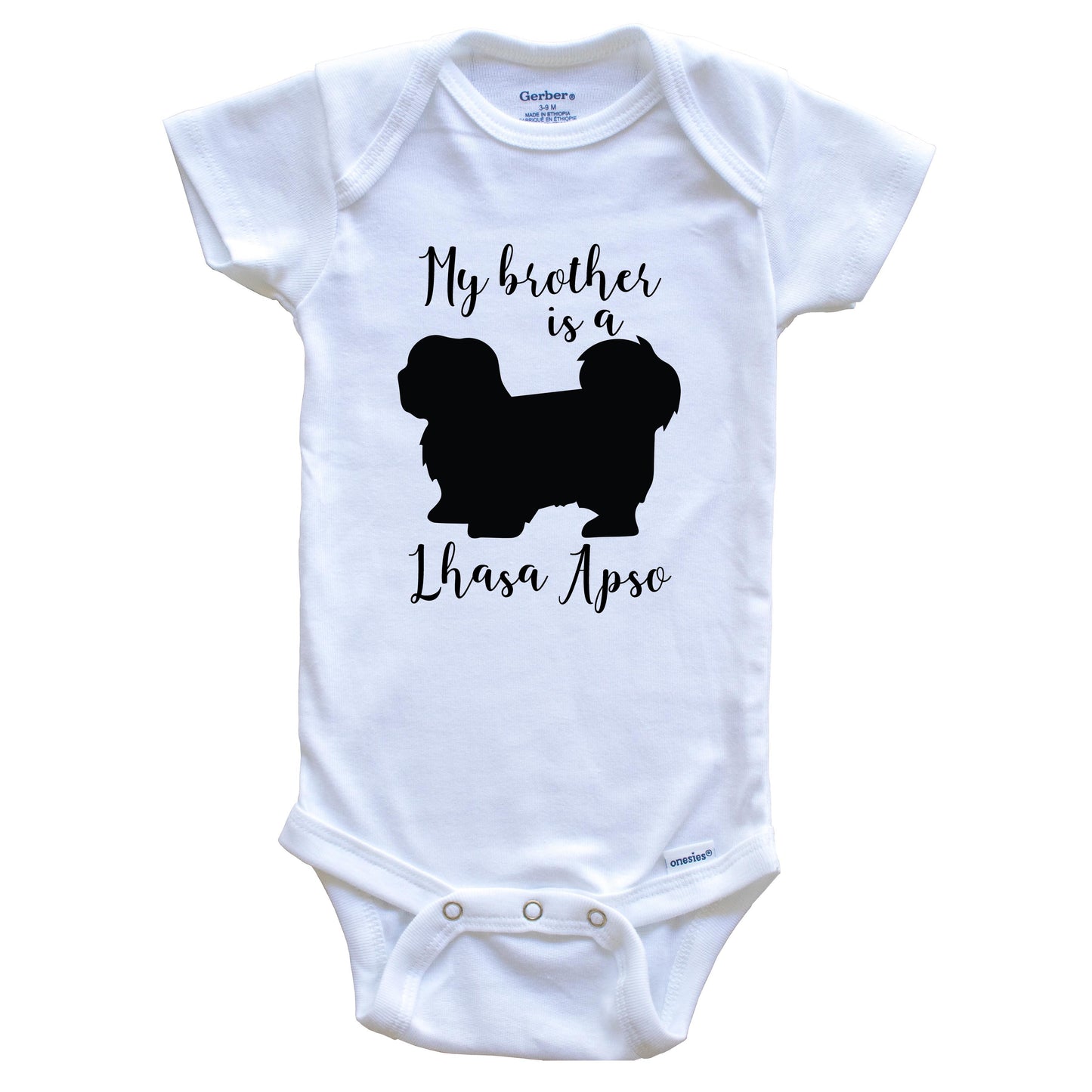 My Brother Is A Lhasa Apso Cute Dog Baby Onesie - Lhasa Apso One Piece Baby Bodysuit